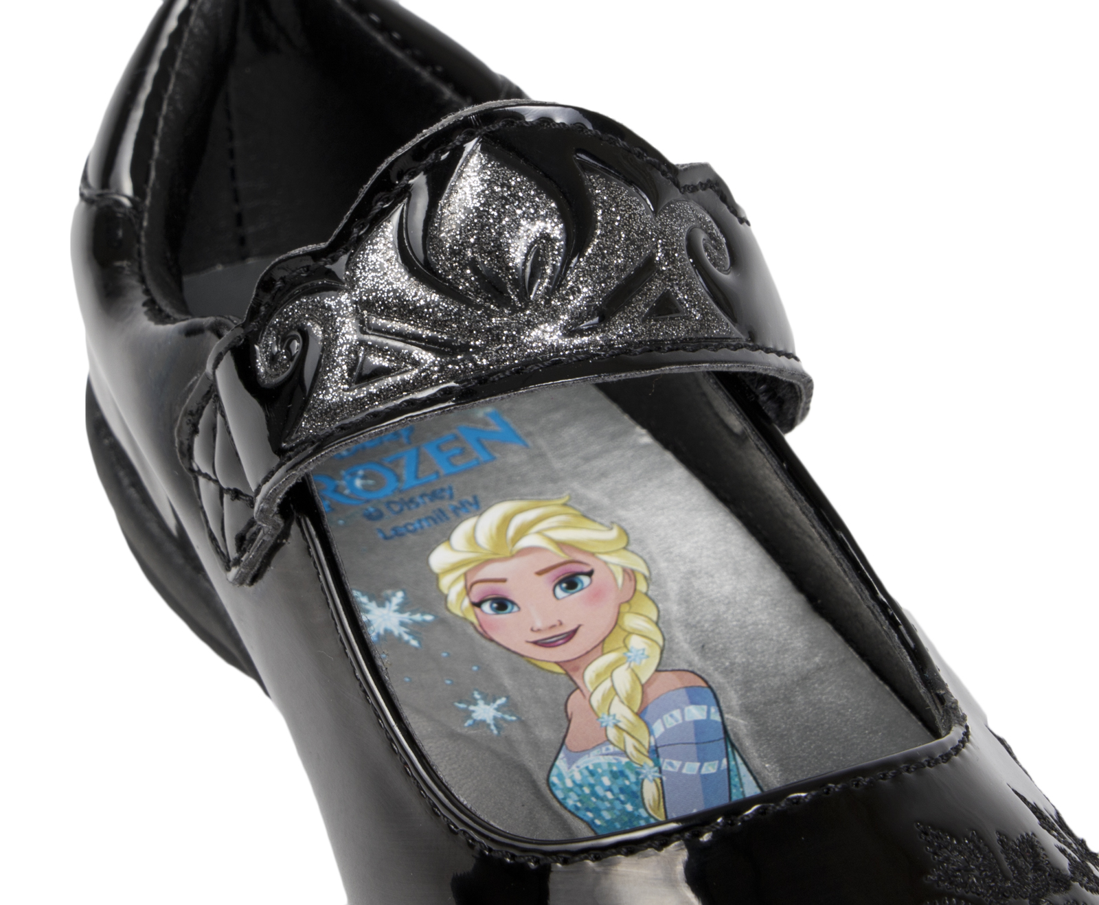 Kids Girls Black Disney Frozen School Shoes Faux Leather T Bar Mary